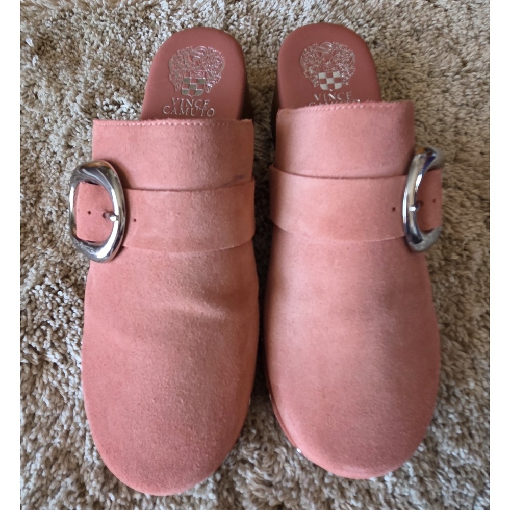 VINCE CAMUTO Suede Canzene Clogs in Antique Pink Sz 9M US ~ Excellent Condition
